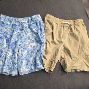 Cat & Jack Blue Dinosaur and Tan Shorts Set